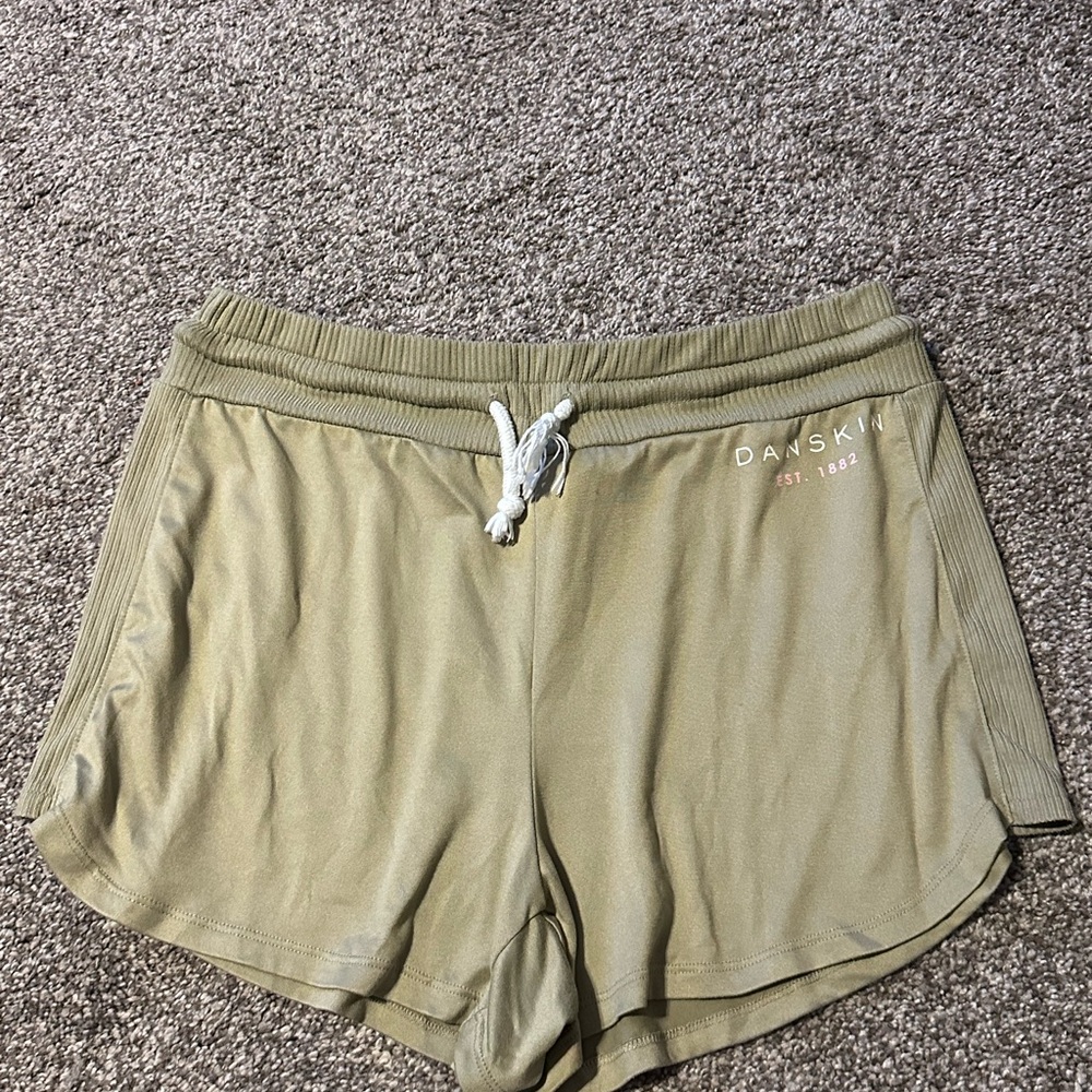 Danskin Olive Green Lounge Casual Soft Stretch Shorts | Size Large